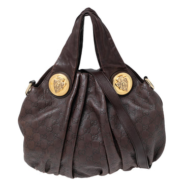 Gucci Dark Brown Leather Large Hysteria Hobo