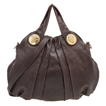 Gucci Dark Brown Guccissima Leather Large Hysteria Hobo