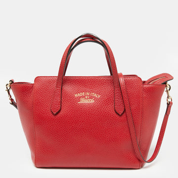 Gucci Red Leather Mini Swing Tote