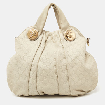 Gucci Beige Guccissima Leather Large Hysteria Hobo