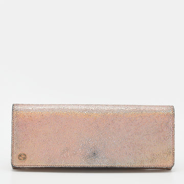 Gucci Multicolor Holographic Crackled Leather Broadway Clutch