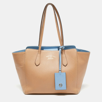 Gucci Beige Leather Swing Tote