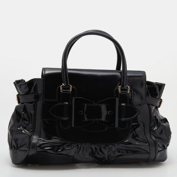 Gucci Black Leather and Coated Canvas Large Dialux Queen Tote