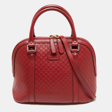 Gucci Red Microguccissima Leather Nice Dome Satchel