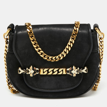 Gucci Black Suede Tigrette Shoulder Bag