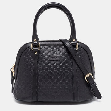 Gucci Black Microguccissima Leather Mini Dome Bag