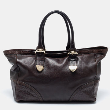 Gucci Dark Brown Guccissima Leather Large Signoria Tote