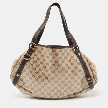 Gucci Beige/Brown GG Coated Canvas And Leather Pelham Shoulder Bag