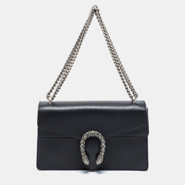 Gucci Black Leather Small Dionysus Shoulder Bag