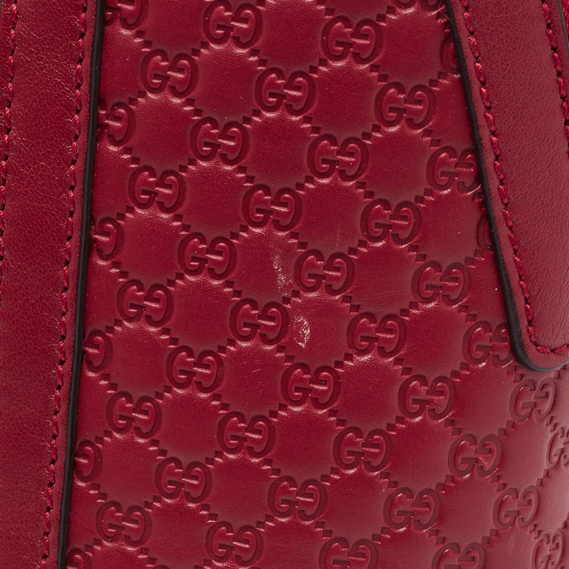 Gucci Red Microguccissima Mini Dome Satchel Leather Pony-style calfskin  ref.350290 - Joli Closet