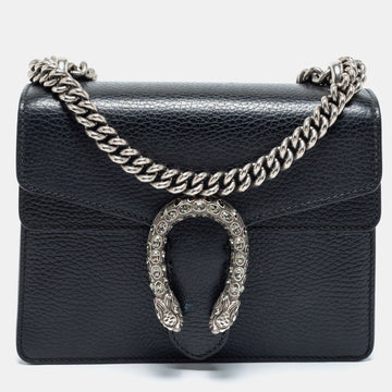 Gucci Black Leather Mini Dionysus Shoulder Bag