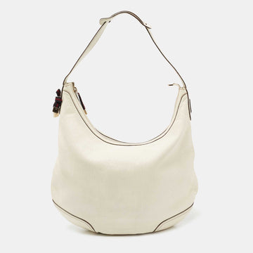 Gucci Off White Leather Large Princy Hobo