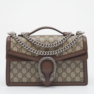 Gucci Beige GG Coated Canvas and Leather Dionysus Top Handle Bag