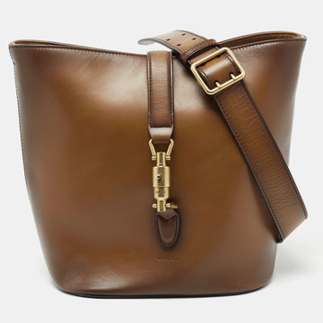 Gucci Brown Ombre Leather Jackie Bucket Bag