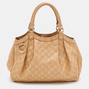 Gucci Beige Guccissima Leather Medium Sukey Tote