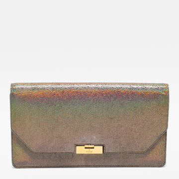 Gucci Multicolor Holographic Crackled Leather Heartbeat Clutch