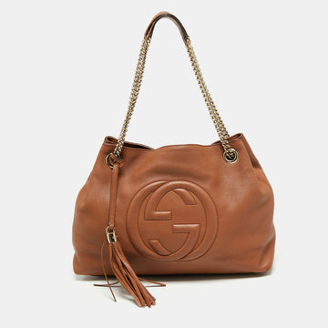 Gucci Brown Leather Medium Soho Shoulder Bag