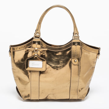 Gucci Gold Laminated Leather Vanity Tote