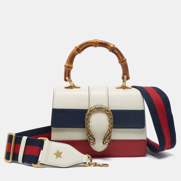 Gucci Tri Color Leather Mini Dionysus Bamboo Top Handle Bag