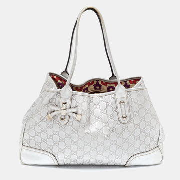 Gucci Metallic Silver Guccissima Leather Princy Tote