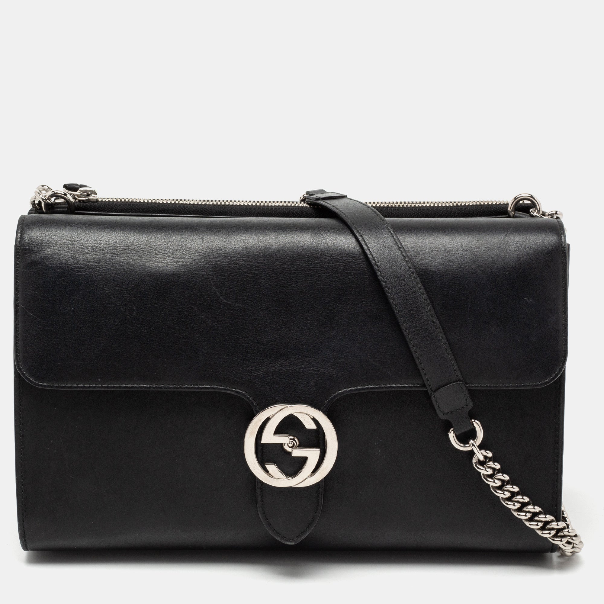 Gucci interlocking black bag on sale