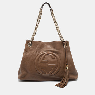 Gucci Brown Leather Medium Soho Shoulder Bag