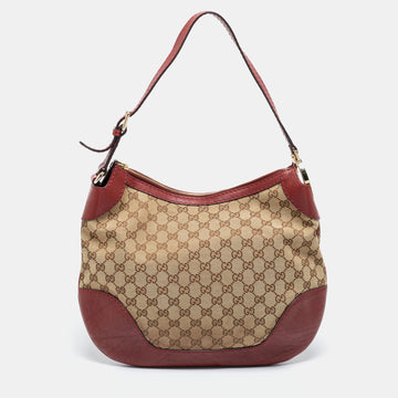 Gucci Beige/Brown Canvas And Leather Medium Charlotte Hobo