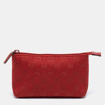 Gucci Red GG Canvas Cosmetic Pouch