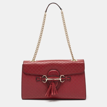 Gucci Burgundy Guccissima Leather Medium Emily Shoulder Bag