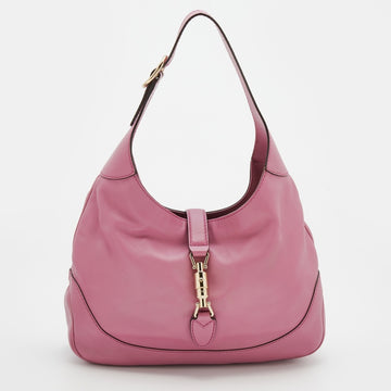 Gucci Light Pink Leather Medium Jackie Hobo