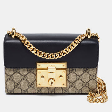 Gucci Multicolor GG Coated Canvas And Leather Padlock Shoulder Bag