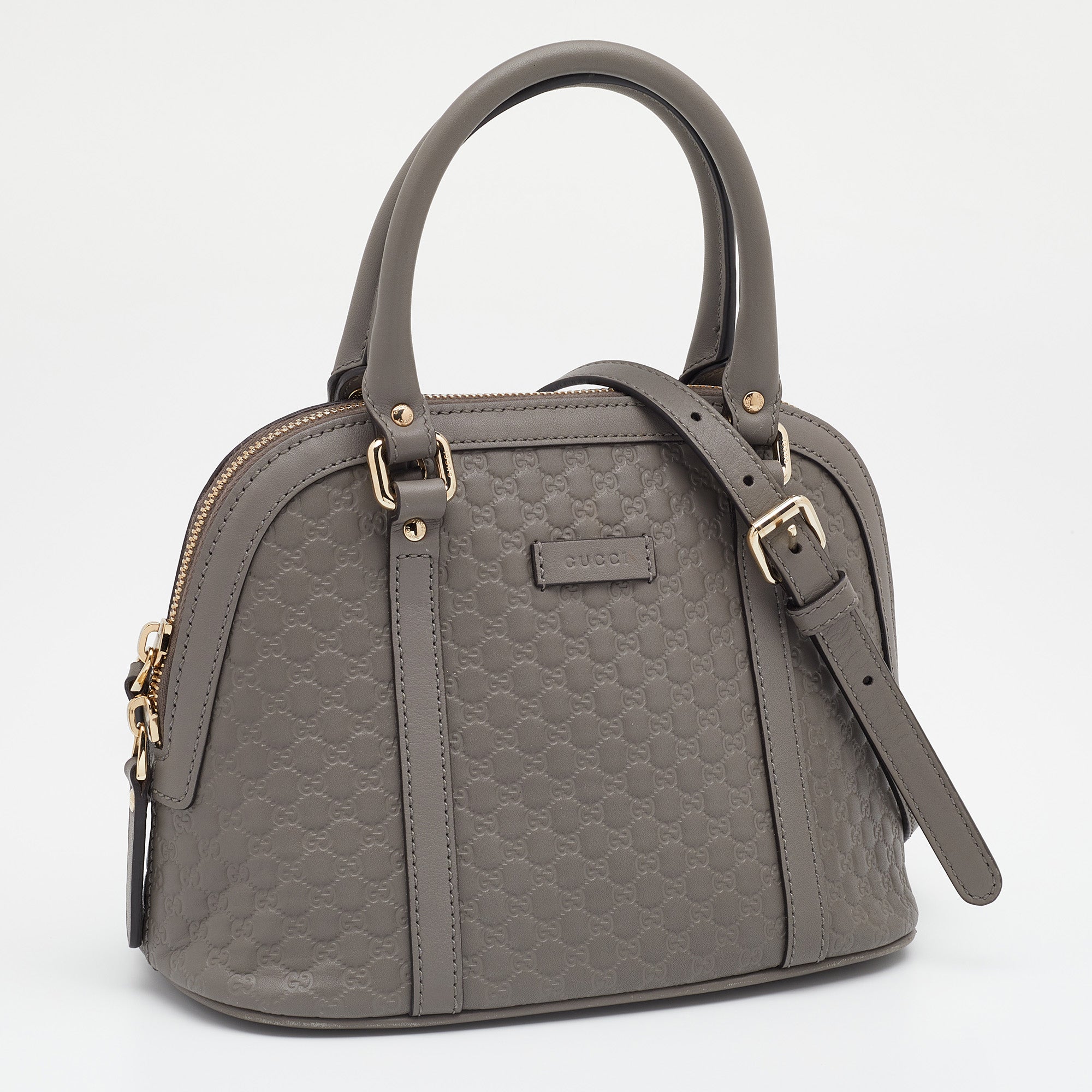 Gucci Grey Microguccissima Leather Mini Dome Bag