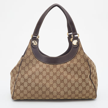 Gucci Beige/Brown GG Canvas And Leather Medium Charmy Shoulder Bag