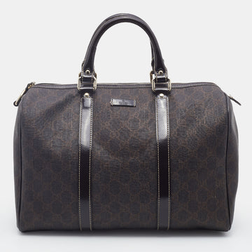 Gucci Dark Brown GG Supreme Canvas And Leather Joy Boston Bag