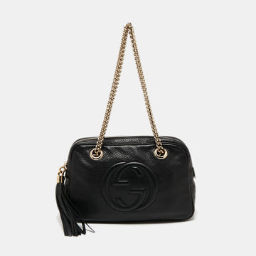 Gucci Black Leather Soho Shoulder Bag