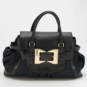 Gucci Black GG Canvas and Leather Large Dialux Queen Tote