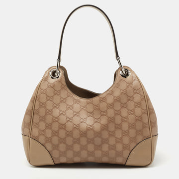 Gucci Beige Guccissima And Leather Shoulder Bag