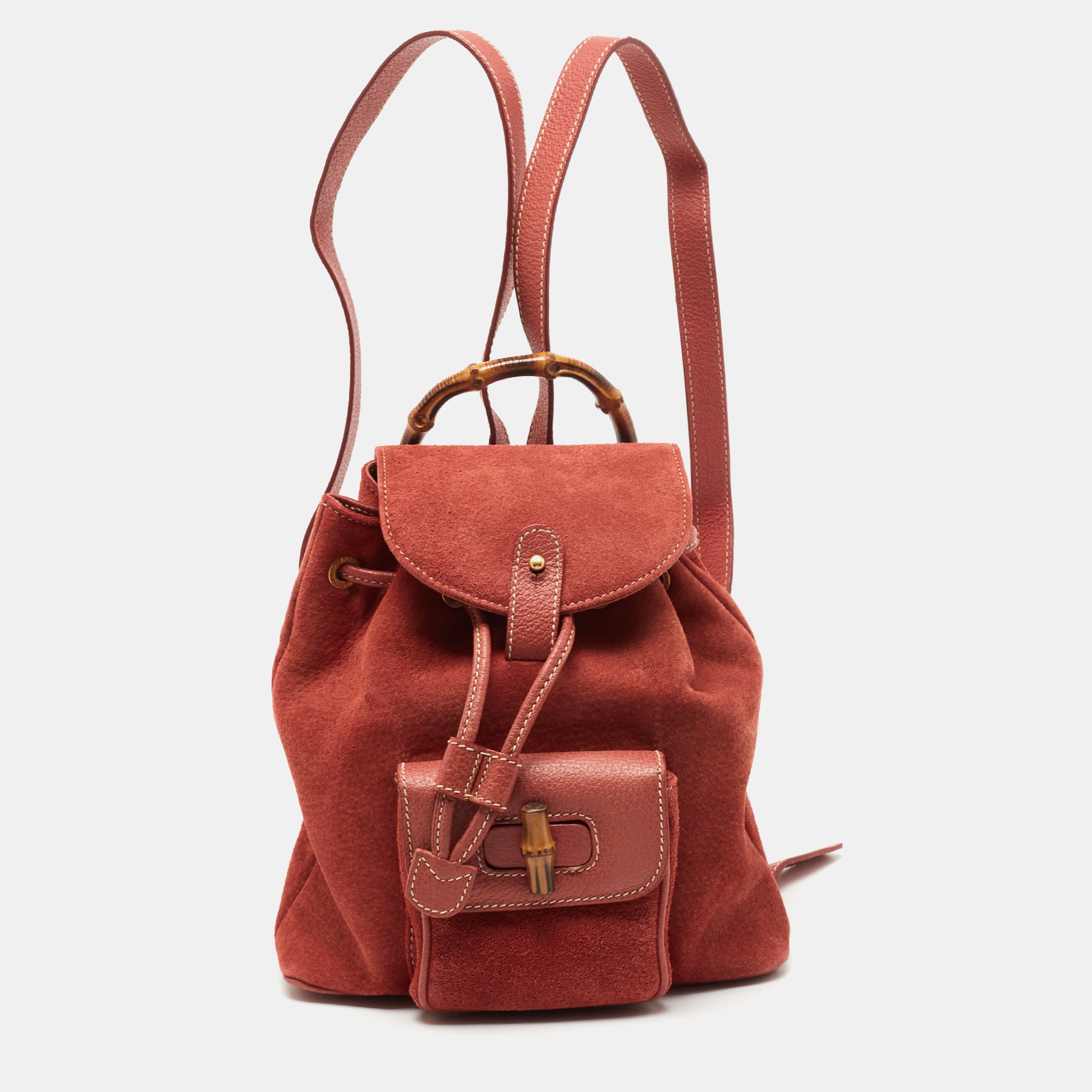 Gucci bamboo leather on sale backpack