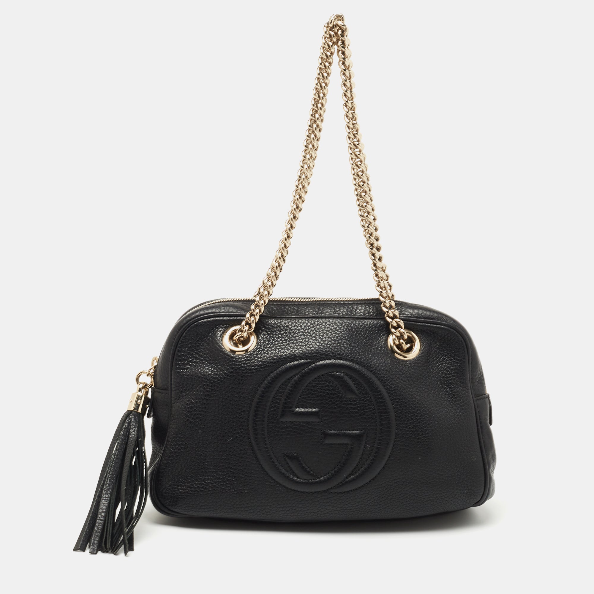 Gucci soho black leather crossbody online bag