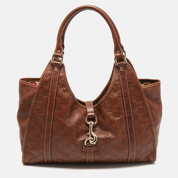 Gucci Brown Guccissima Leather Bardot Joy Hobo