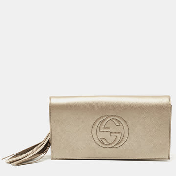 Gucci Beige Leather Soho Clutch