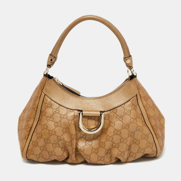 Gucci Beige Leather Abbey D-Ring Shoulder Bag