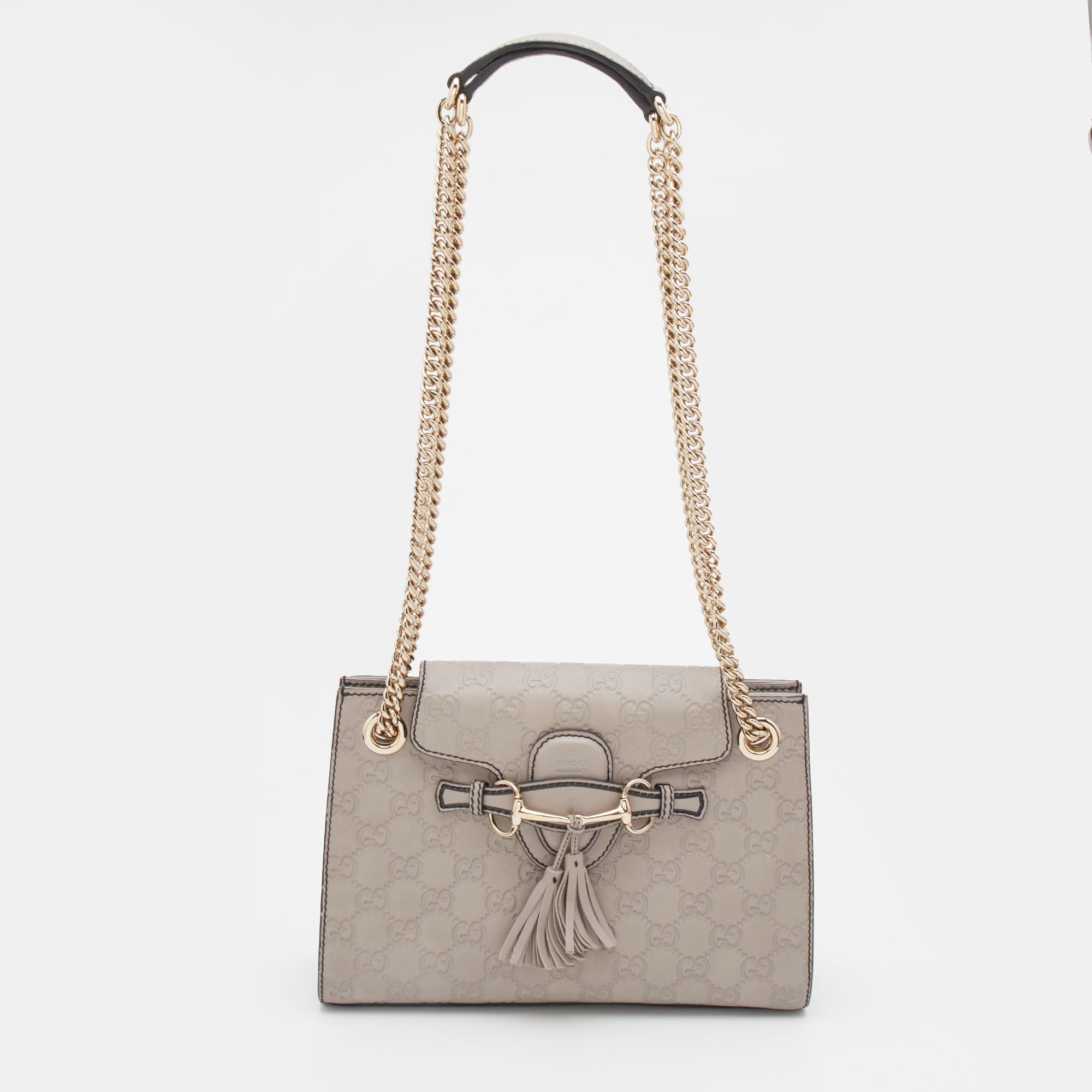 Gucci Grey Guccissima Leather Small Emily Shoulder Bag