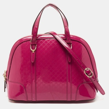 Gucci Magenta Nice Microguccissima Patent Leather Satchel