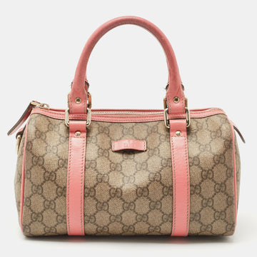 GUCCI Beige/Pink GG Coated Canvas Small Joy Boston Bag