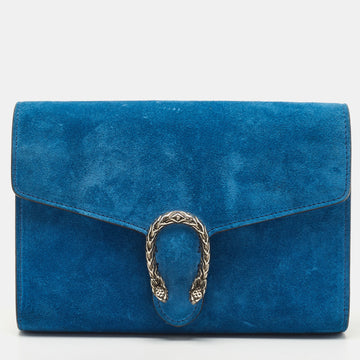 GUCCI Blue Suede Dionysus Wallet On Chain