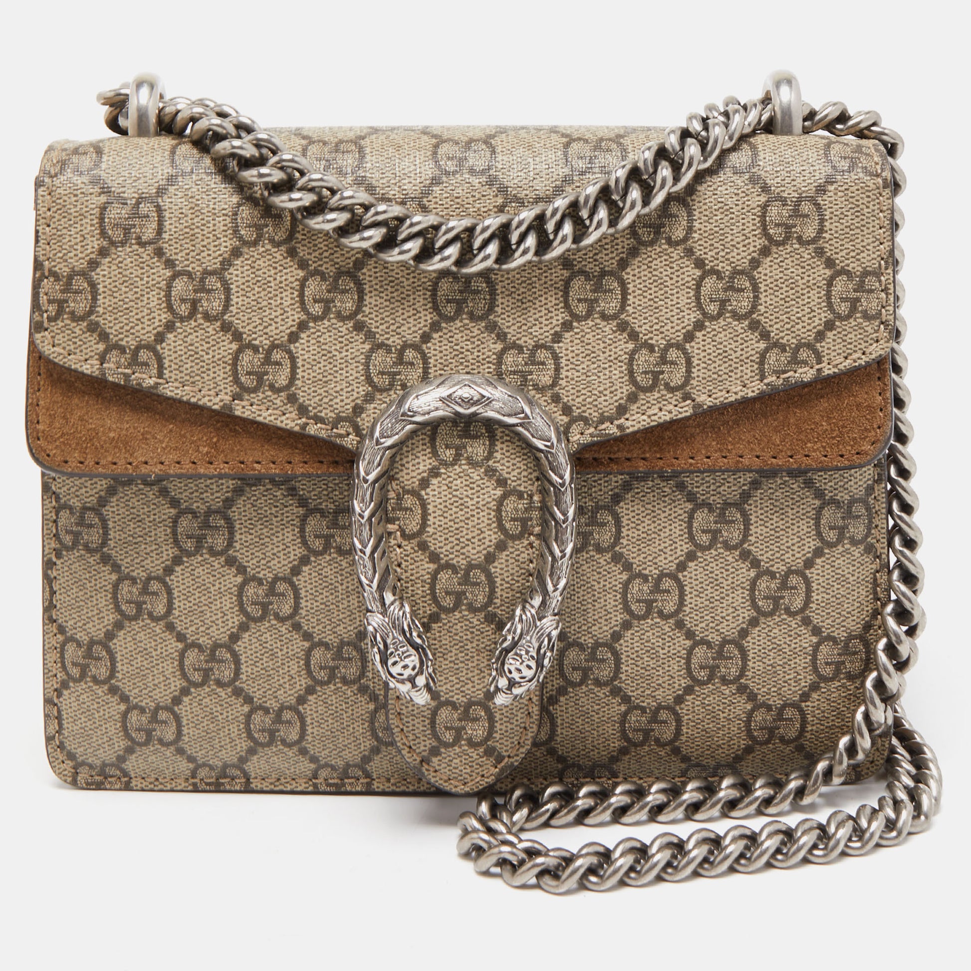 Brown Dionysus mini GG-Supreme canvas handbag