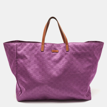 GUCCI Purple Nylon ssima Shopper Tote Bag