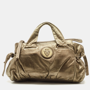 GUCCI Metallic Bronze Leather Hysteria Tote