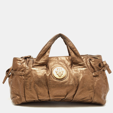 GUCCI Metallic Olive Green Leather Hysteria Tote